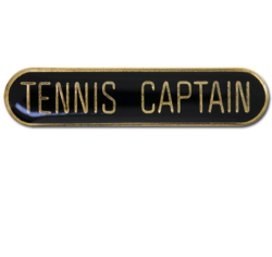 Tennis Captain Rounded Edge Bar Badge 24