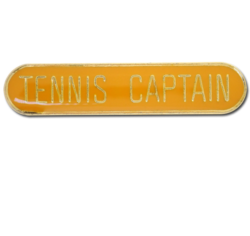 Tennis Captain Rounded Edge Bar Badge 25