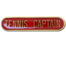Tennis Captain Rounded Edge Bar Badge