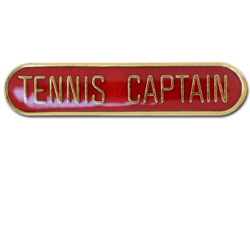 Tennis Captain Rounded Edge Bar Badge 15