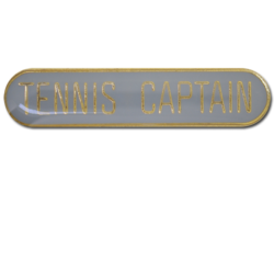 Tennis Captain Rounded Edge Bar Badge 26