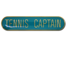 Tennis Captain Rounded Edge Bar Badge 28