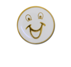 Happy Face Round Badge Gold Plated 20