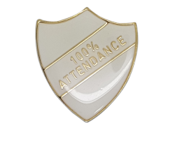 100% Attendance Shield Badge 20