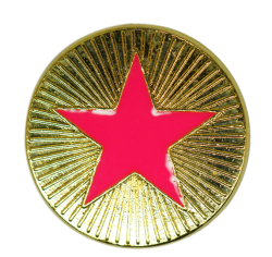 Neon Enamelled Plain Star Round Badge 6