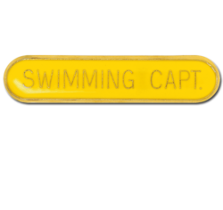 Swimming Capt Rounded Edge Bar Badge 16