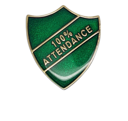 100% Attendance Shield Badge 18
