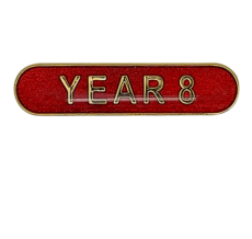 Year 8 Rounded Edge Bar Badge
