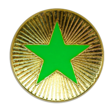 Neon Enamelled Plain Star Round Badge
