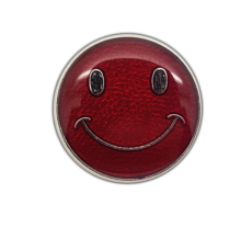 Happy Face Round Badge Silver Plated