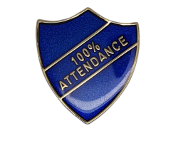 100% Attendance Shield Badge 17