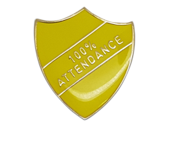 100% Attendance Shield Badge 16