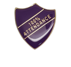 100% Attendance Shield Badge 19