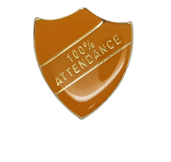 100% Attendance Shield Badge 25