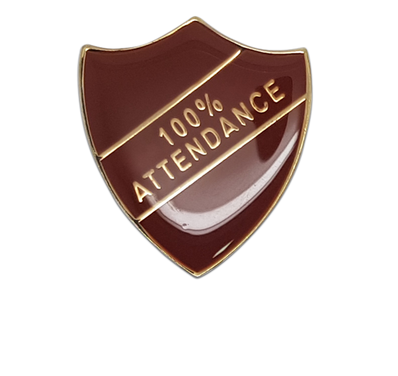 100% Attendance Shield Badge