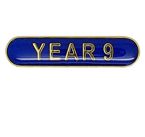 Year 9 Rounded Edge Bar Badge