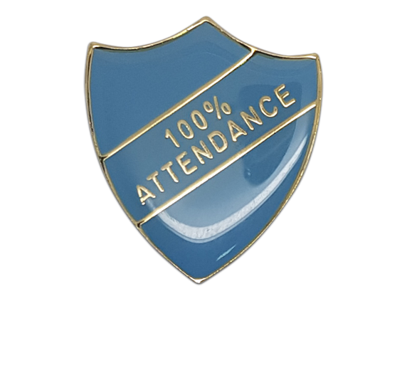 100% Attendance Shield Badge