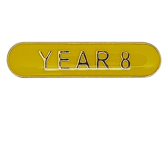 Year 8 Rounded Edge Bar Badge