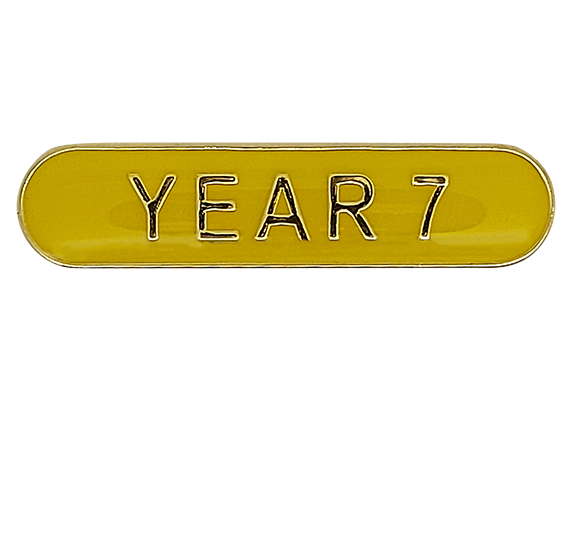 Year 7 Rounded Edge Bar Badge