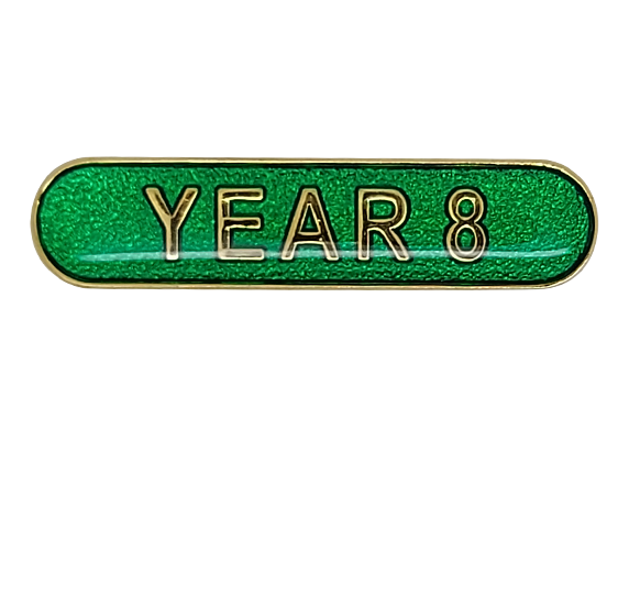 Year 8 Rounded Edge Bar Badge