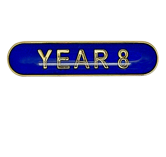 Year 8 Rounded Edge Bar Badge