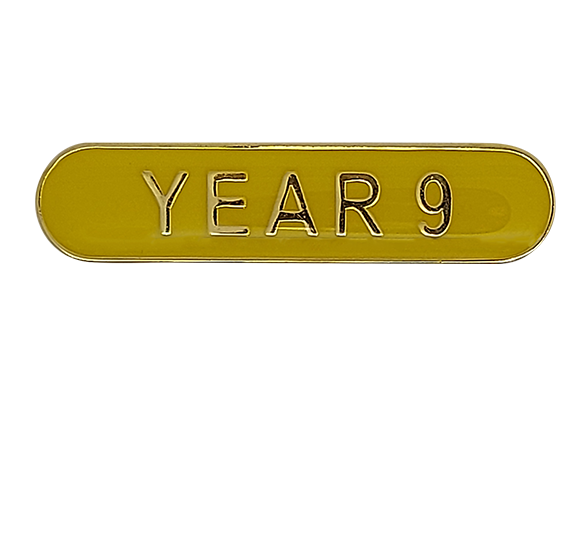 Year 9 Rounded Edge Bar Badge