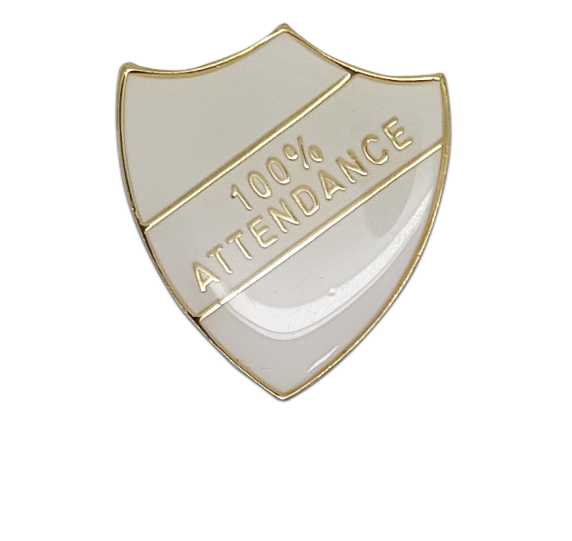 100% Attendance Shield Badge