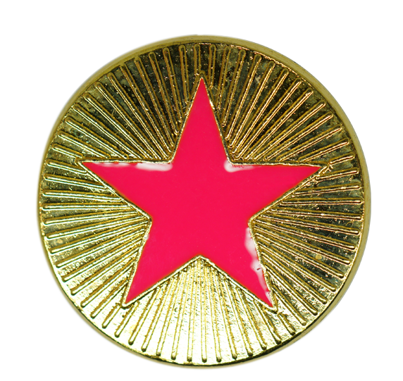 Neon Enamelled Plain Star Round Badge