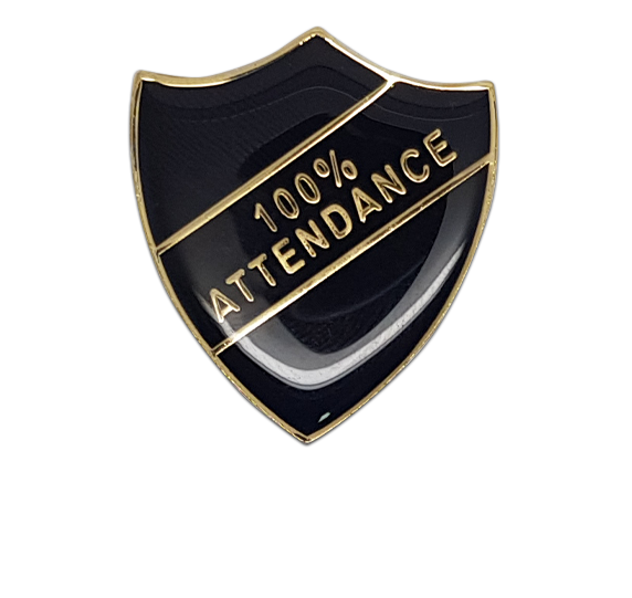 100% Attendance Shield Badge