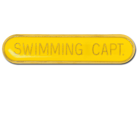 Swimming Capt Rounded Edge Bar Badge