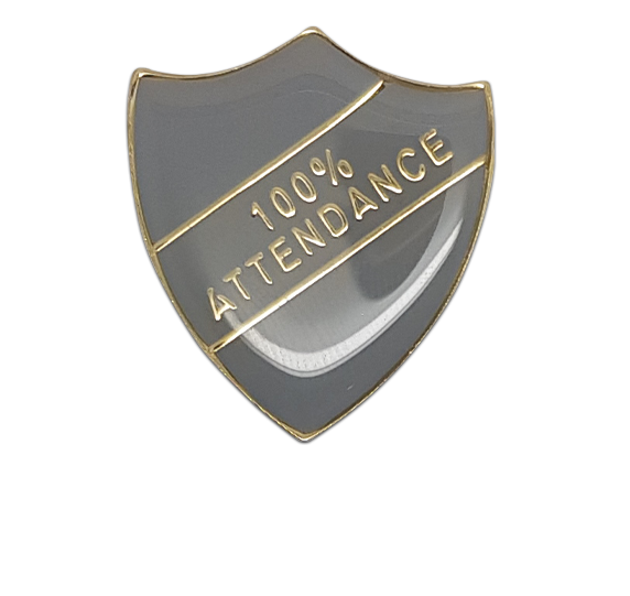 100% Attendance Shield Badge