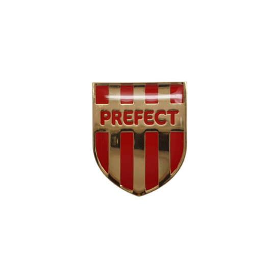 Striped Enamelled Prefect Shield Badge