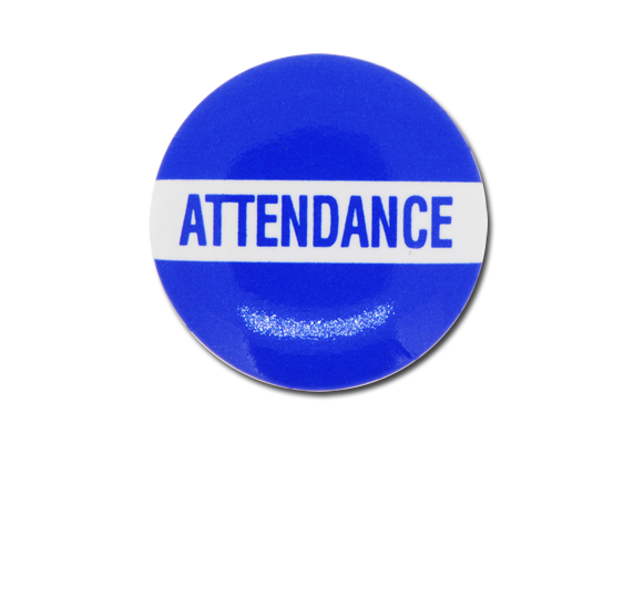 Attendance Plastic Button Badge