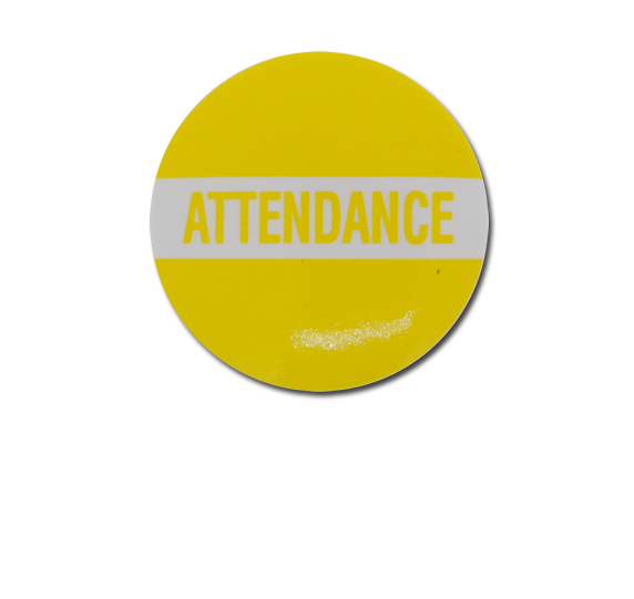 Attendance Plastic Button Badge