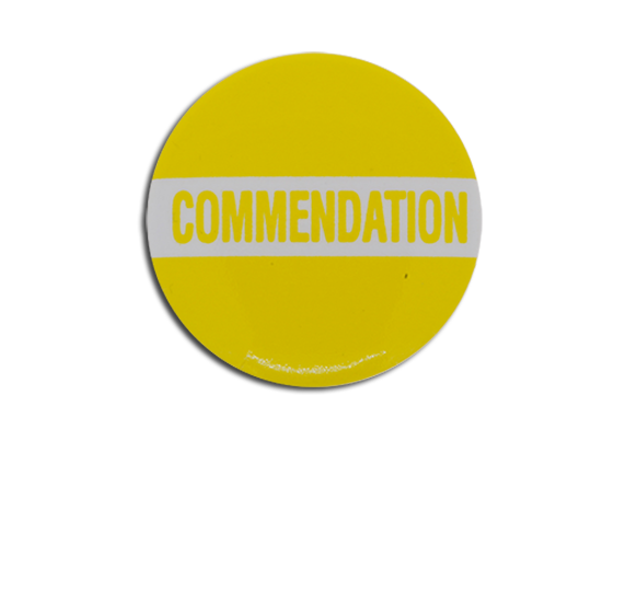 Commendation Plastic Button Badge