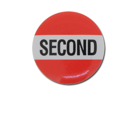 Second Plastic Button Badge