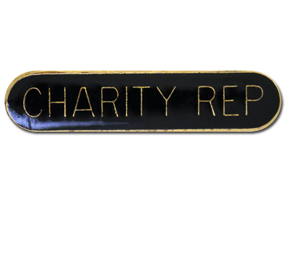 Charity Rep. Rounded Edge Bar Badge