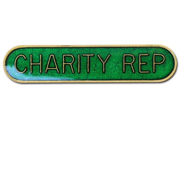 Charity Rep. Rounded Edge Bar Badge