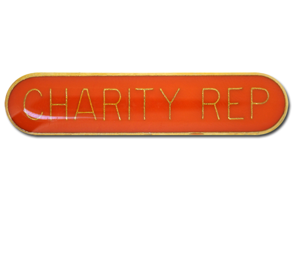 Charity Rep. Rounded Edge Bar Badge