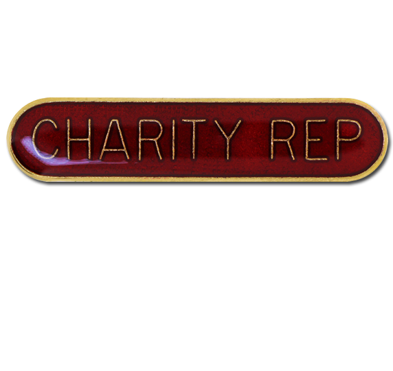 Charity Rep. Rounded Edge Bar Badge