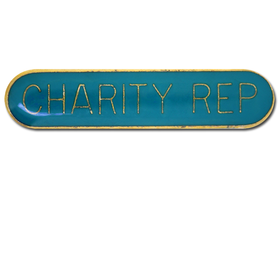 Charity Rep. Rounded Edge Bar Badge