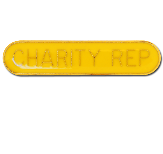 Charity Rep. Rounded Edge Bar Badge