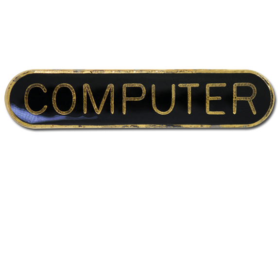 Computer Rounded Edge Bar Badge