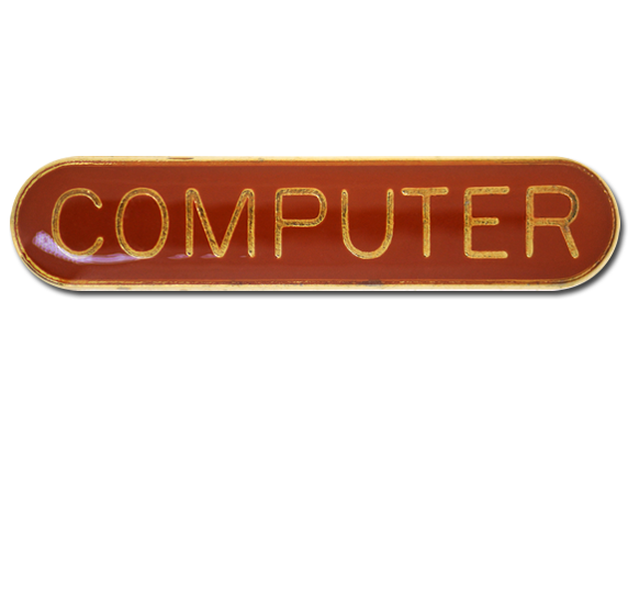 Computer Rounded Edge Bar Badge