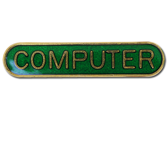 Computer Rounded Edge Bar Badge