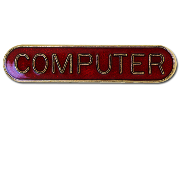 Computer Rounded Edge Bar Badge