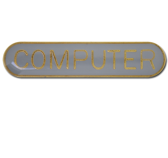 Computer Rounded Edge Bar Badge