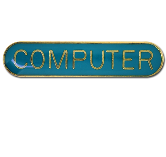 Computer Rounded Edge Bar Badge