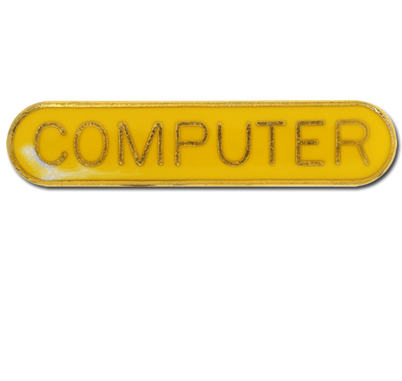 Computer Rounded Edge Bar Badge