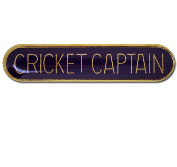 Cricket Captain Rounded Edge Bar Badge